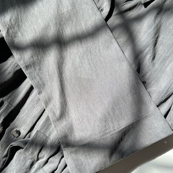 Elle Grey Womens Midi Shirt Dress Gray M Collared Utility Belted Minimalist NWT - Picture 13 of 16